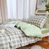 Boxtoday Sage Green Plaid Dorm Bedding Set