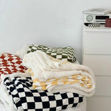 Boxtoday Checkered Fluffy Blanket