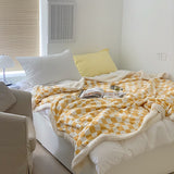 Boxtoday Checkered Fluffy Blanket