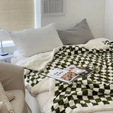 Boxtoday Checkered Fluffy Blanket