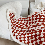 Boxtoday Checkered Fluffy Blanket