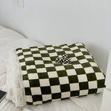 Boxtoday Checkered Fluffy Blanket