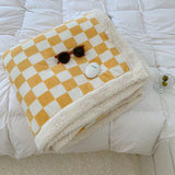 Boxtoday Checkered Fluffy Blanket