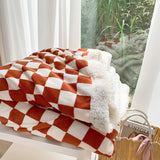 Boxtoday Checkered Fluffy Blanket