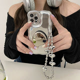 Boxtoday Gift Silver Bead Chain iPhone Case