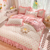 Boxtoday Little Pink Heart Ruffle Bedding Set