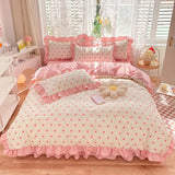 Boxtoday Little Pink Heart Ruffle Bedding Set