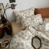 Boxtoday Vintage Pale Flowers Print Cotton Bedding Set