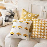 Boxtoday Yellow Themed Embroidered Cushion Cover