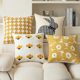 Boxtoday Yellow Themed Embroidered Cushion Cover